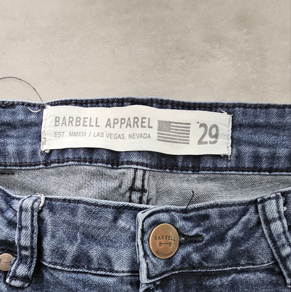 💚 (3 For $25) Barbell Apparel ($200) Athletic Fit Jeans Size 29 Stretch Denim - Picture 3 of 4